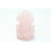 Hand crafted Natural Pink Rose Quartz Stone God Ganesha Decorative Statue idol